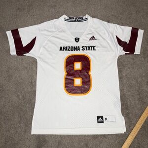 Arizona‎ State Sun Devils #8 Adidas Jersey NCAA Football White Mens M